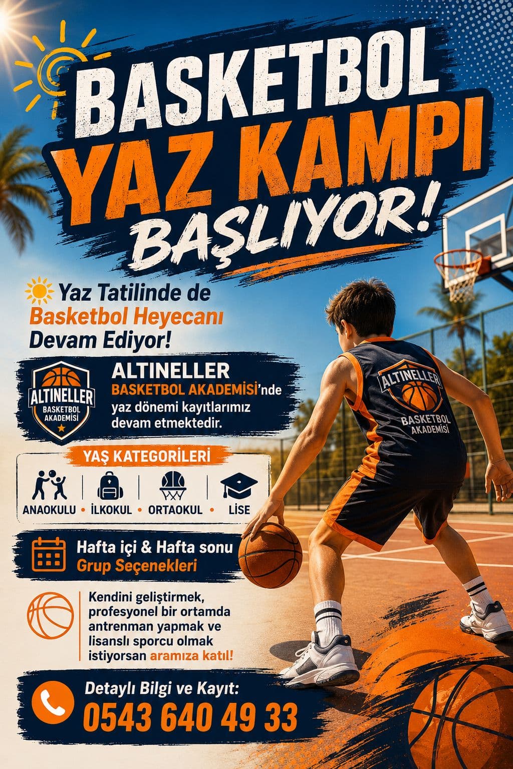 Basketbol Yaz Kampı Posteri